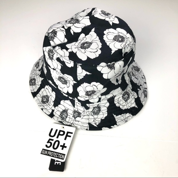 NWT STEVEN MADDEN upf 50+sun protection reversible floral bucket hat one size - Picture 2 of 10
